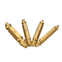 4Pcs Double Side Damaged Screw Bolt Extractor Drill Bits Gold Oxide Edition Stripped Screw Removers