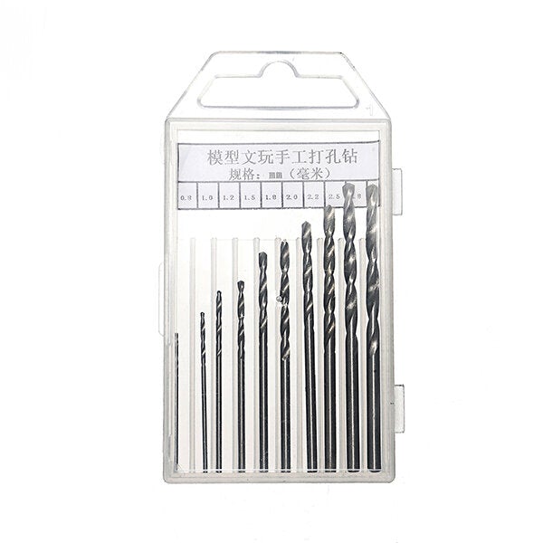 0.6-3.0mm Mini Hand Drill With 10pcs 0.8-3mm Twist Drill Bits Set Wood Bodhi Plastic Drilling Tool