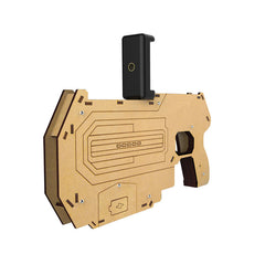 DIY Wooden 3D Reality AR Games bluetooth Toy Gun with Cell Phone Stand Holder for iPhone 7 Samsung