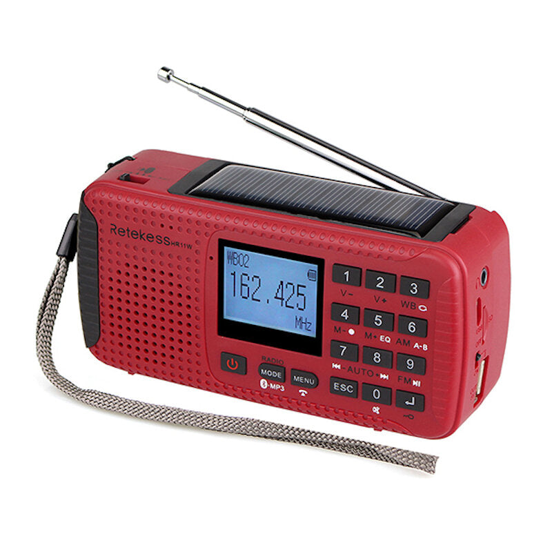 Weather FM AM Radio Emergency SOS Handcrank Solar Receiver With bluetooth MP3 Player Digital Recorder