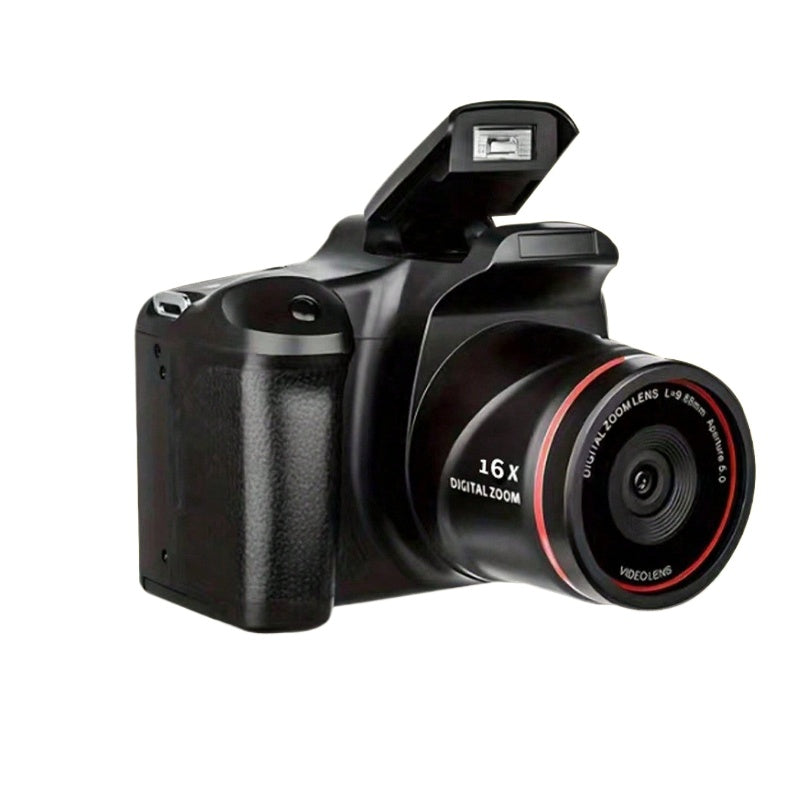 CR12 Digital Camera: 32GB RAM, 1600W Pixels, 1080P, 16X Zoom, Anti-Shake, 2.4-Inch Flip-Screen, Black