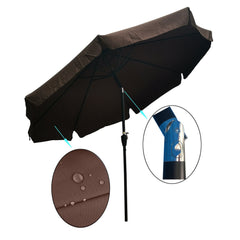 10ft Patio Umbrella Market Round Umbrella with Crank and Push Button Tilt for Garden Backyard Pool Shade Outside