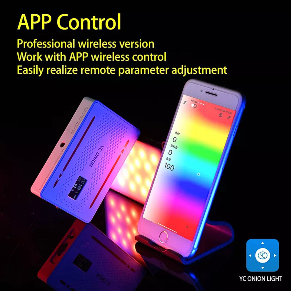 Video Light LED Camera Fill Light Full Color 2900mAh Dimmable 3200K-6200K Support APP Control Photography Studio Ambient Lamp