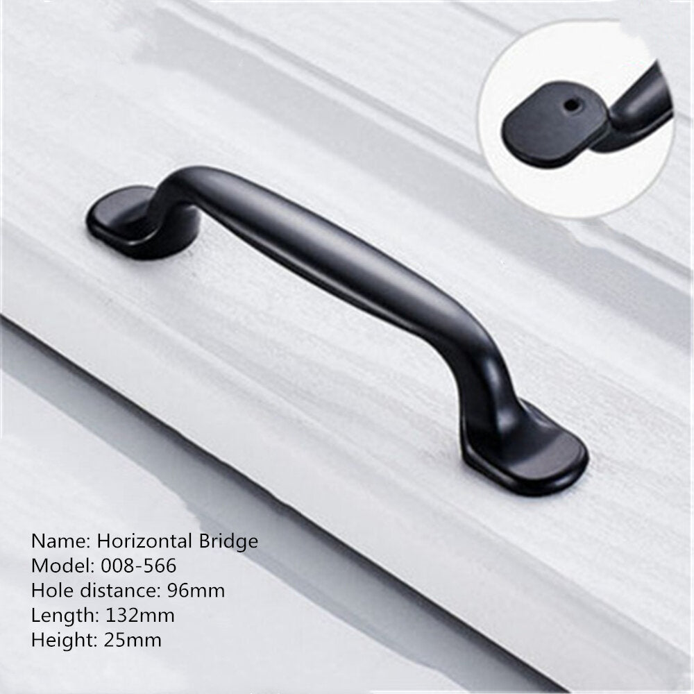 Aluminum Alloy Black Handles For Furniture Cabinet Knobs And Handles Kitchen Handles Drawer Knobs Cabinet Pulls Cupboard Handles Knobs