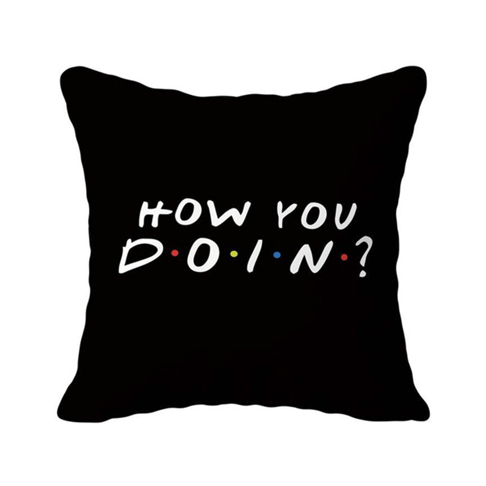 1pc Black Letters Printed Pillow Cases Cover Living Room Decorative Pillows Cover Accessory Household Textile Supplies