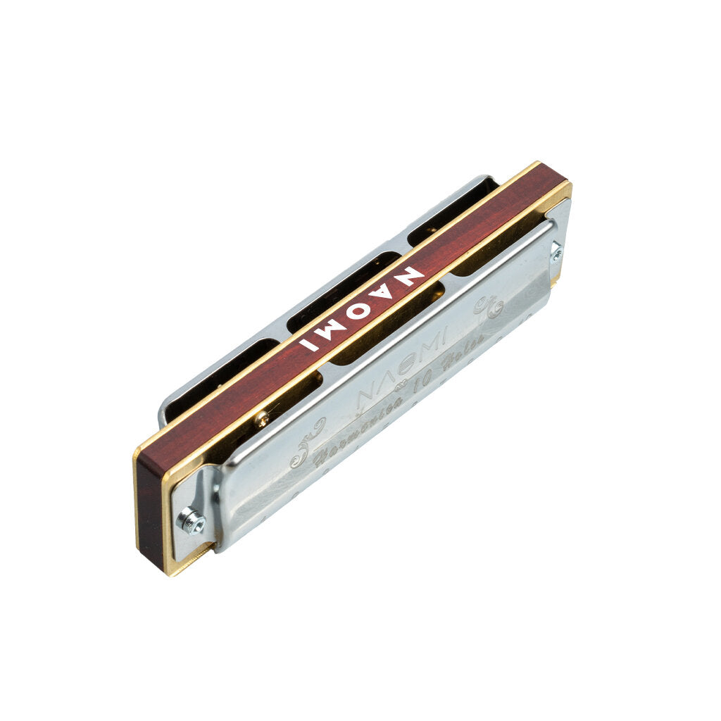 Blues Harmonica Mouth Organ 10 Hole C Key Brass Reeds Diatonic Sandalwood Harmonica Solo Performance