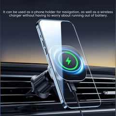 Magnetic Car Wireless Charger & Phone Holder 15W Fast Charging for iPhone 15/14/13/12 Pro Max