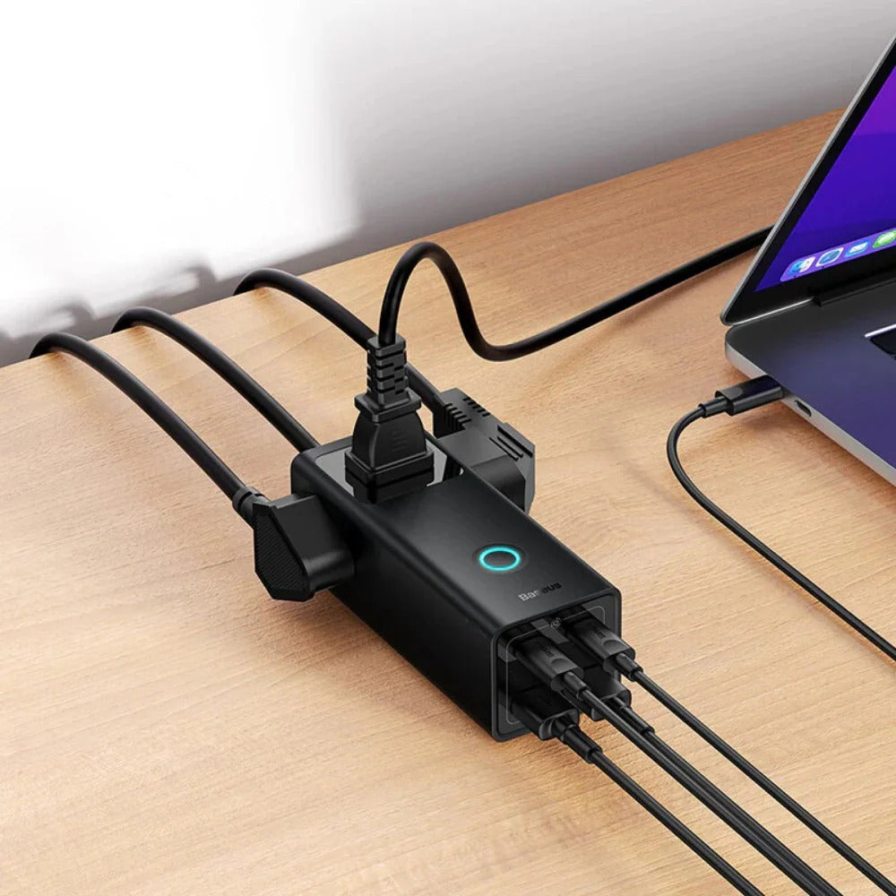 [GaN Tech] Power Combo 65W 7-Port Fast Charging Desktop Charger Adapter CN Plug 1.5M Cable