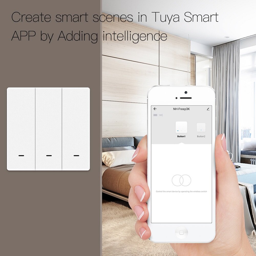 Smart 1/2/3 Gang Scene Switch Key Switch Wireless Mobile Phone Remote Control