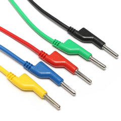 5Pcs 5 Colors Silicone Banana to Banana Plugs Test Probe Leads Cable