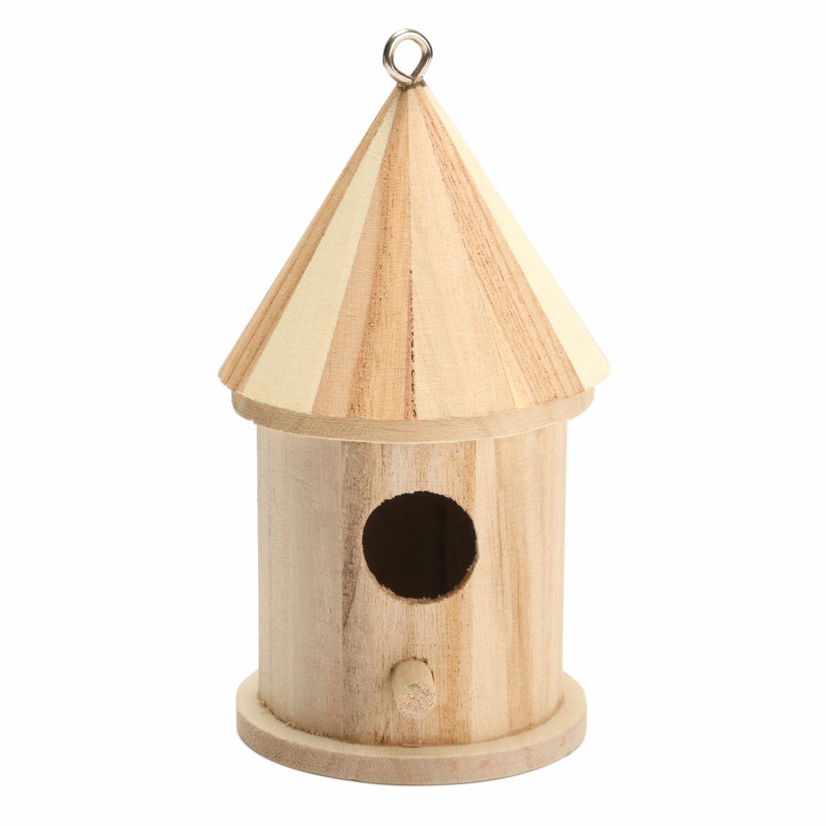 Wood Carving Wooden Birdhouse Bird Nest House Shed Garden Yard Hanging Decor