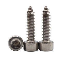 M3SH11 50Pcs M3 304 Stainless Steel Hex Socket Cylinder Cap Head Self Tapping Screw Wood Screws Speaker Screws Optional Length