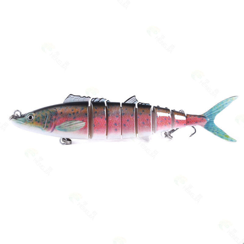 1pc 17.8CM 38G 8-Section Fishing Lures ABS Lead Fish Jig Simulation With Fish 2 Hooks