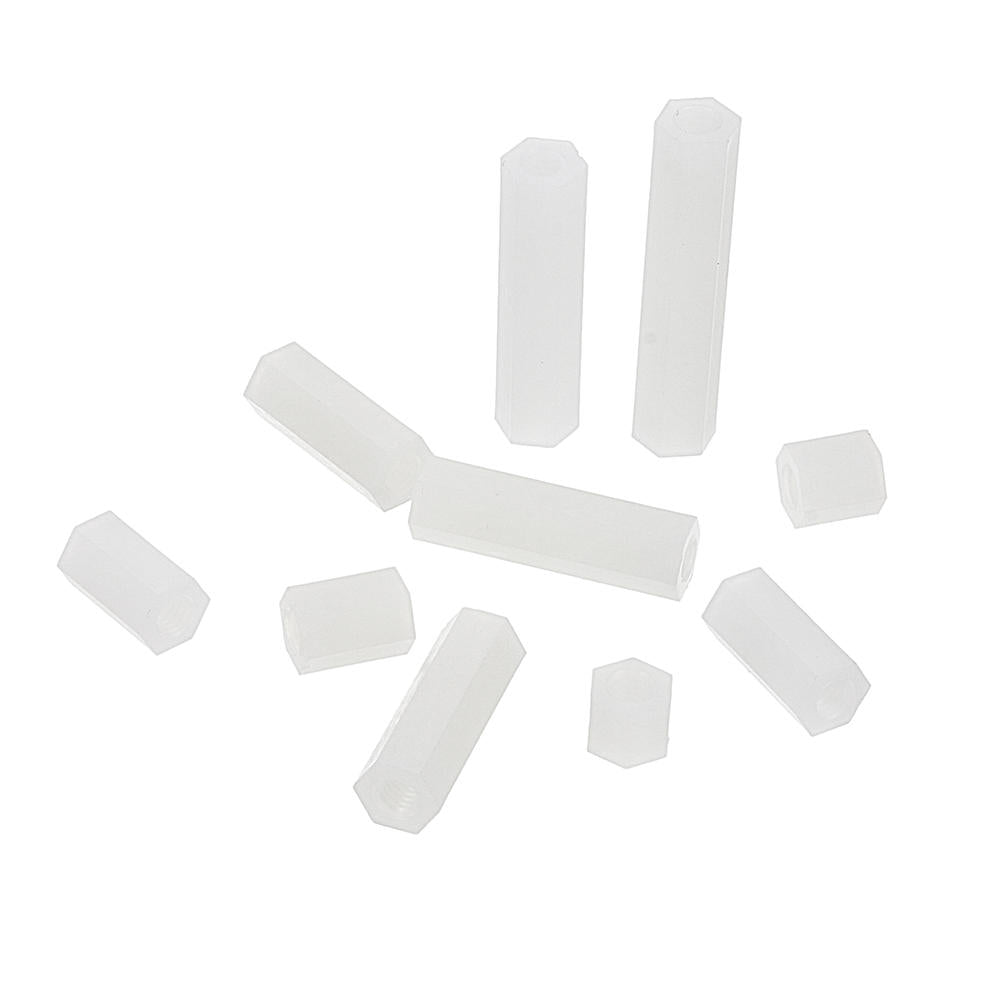 M4NH3 110Pcs M4 White Nylon Hex Column PCB Standoff Spacer Assortment