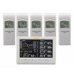 Wireless Weather Station with 5 Sensors 5 Channels Color Screen Data Logger Connect to Computer