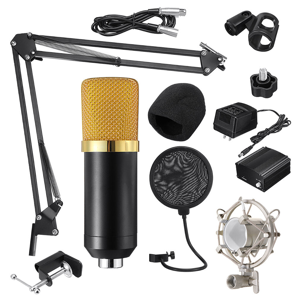 Microphone Condenser Sound Recording Microphone Kit With Shock Mount For Radio Braodcasting Singing Recording KTV Karaoke Mic