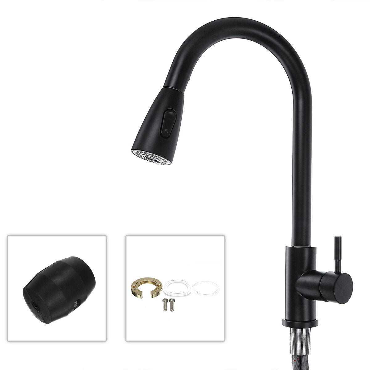 Modern Kitchen Sink Mixer Taps Swivel Spout Single Handle Tap Chrome Faucet