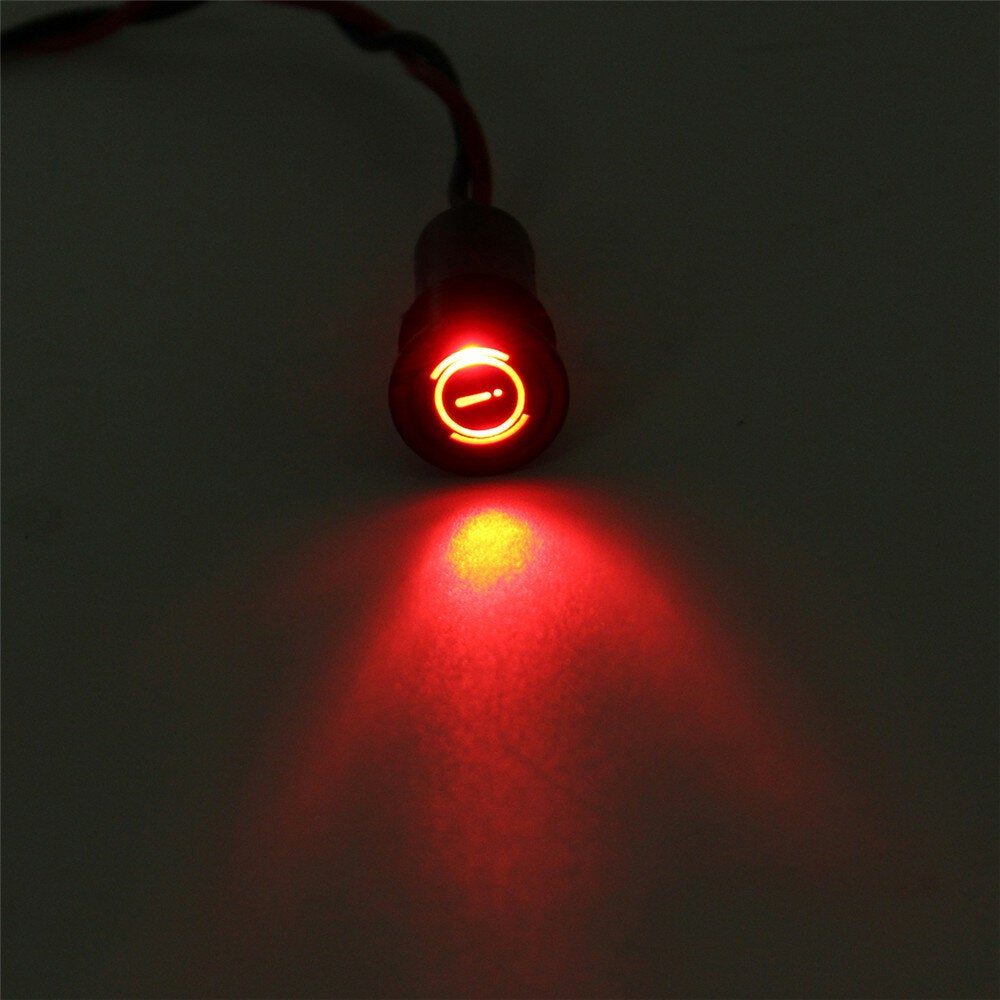 12 8mm LED Dash Panel Warning Light Indicator Lamp With Line And Symbol For Car Boat