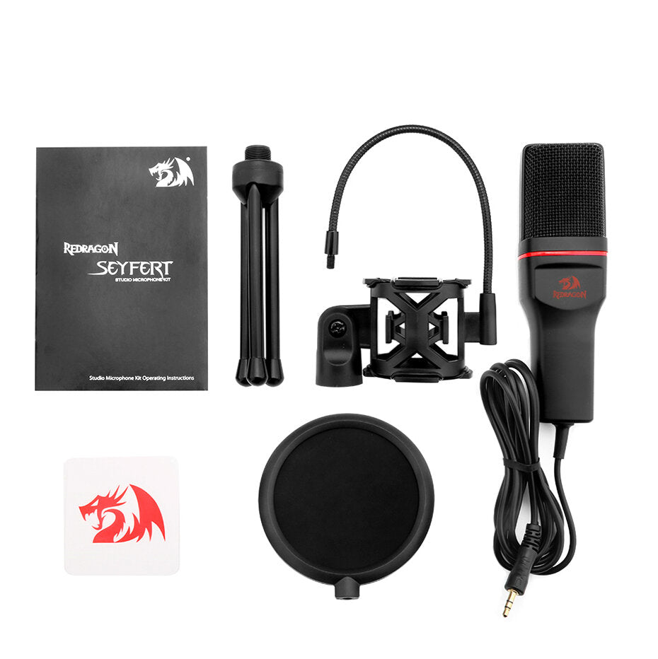 Omnidirectional Karaoke Recording Condenser Microphone Audio 3.5mm Wired Mic for PC Laptop Tablets Smartphones Live Broadcast Streaming