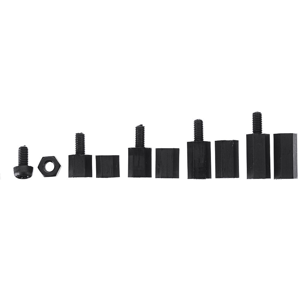 M2 M3 Nylon Screw Black Hex Screw Nut Nylon PCB Standoff Assortment Kit 600Pcs