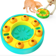 Pet Rotating Food Feeding Bowl Interactive Toy Dog Cat Slow Feeder Training