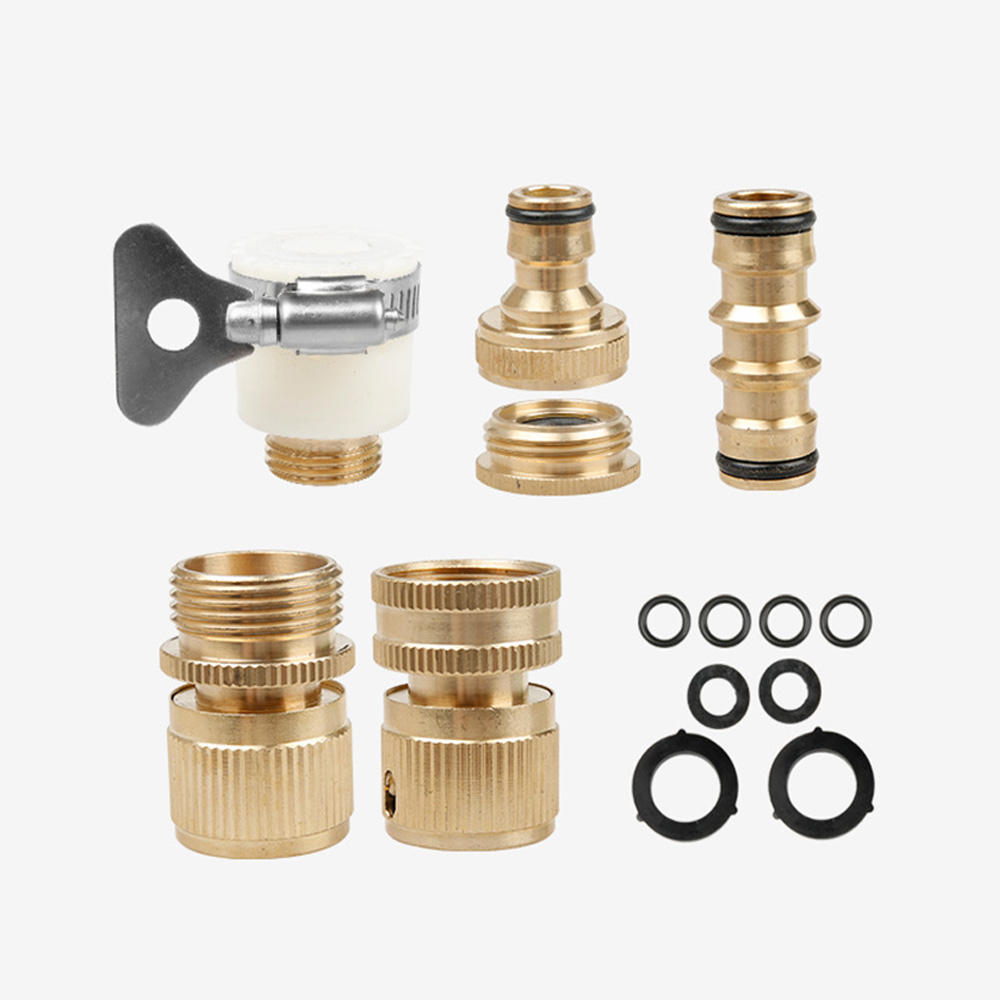 1/2'' 3/4'' Brass Male Female Connector Garden Quick Connect Adapter Water Hose Pipe Connectors Fitting Switch w/ Washers Standard Joint for Car Pressure Washing