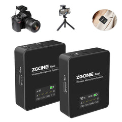 Wireless Lavalier Lapel Microphone System with Transmitter and Receiver for Smartphones Camera