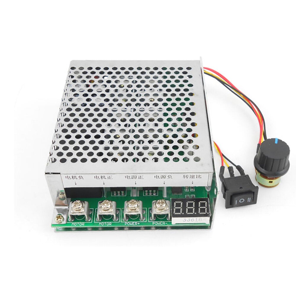 DC 10-55V 60A Motor Speed Controller DC Motor Governor Digital Display 0-100% Adjustable Reversing Direction Switch