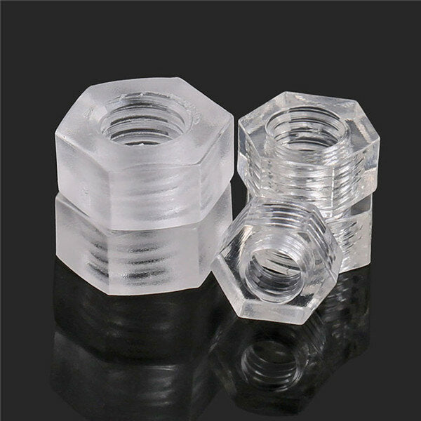 50Pcs Transparent Acrylic Nuts Hex Plastic Nut Washer Hexagonal Lock Nuts M2 M3 M4 M5