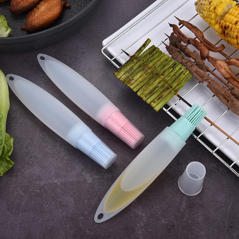 Silicone BBQ Oil Brush Temperature Resistant Cleaning Brush Barbecue Cooking Accessories