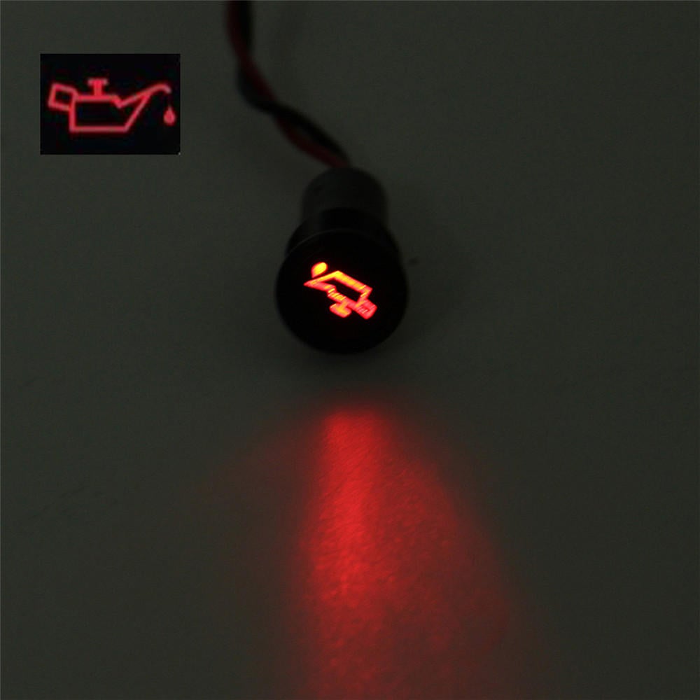 12 8mm LED Dash Panel Warning Light Indicator Lamp With Line And Symbol For Car Boat