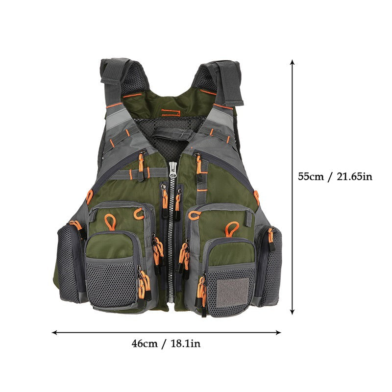 Sea Life Jacket Rock Boat Fishing Armor Reflective Tactical Vest Ractical Multi-functional Multi-pocket