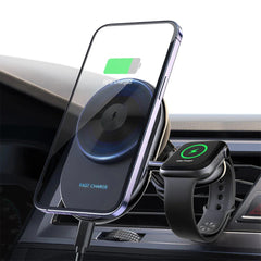 S17 15W Car Wireless Charger Stand for Qi-enabled Phones & Apple Watch