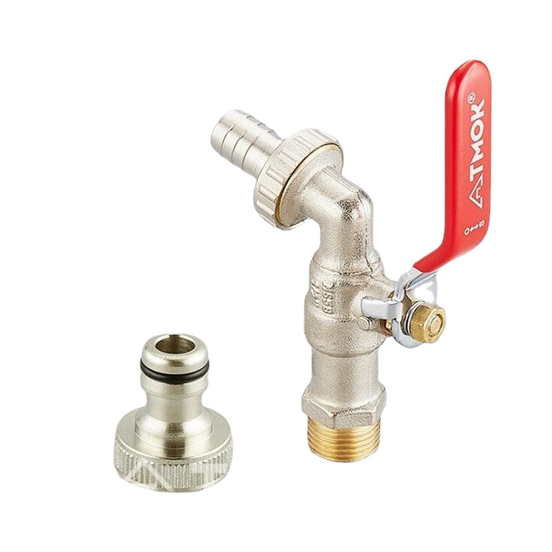 1/2" Outdoor Faucet Garden Bock Tap Brass Water Fitting for Home Connector Tank Adapter