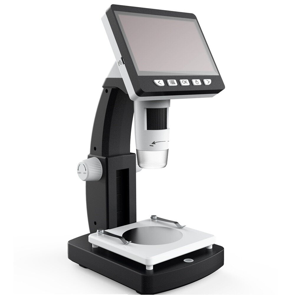 1000X 4.3 inches HD 1080P Portable Desktop LCD Digital Microscope Support 10 Languages 8 Adjustable High Brightness LED