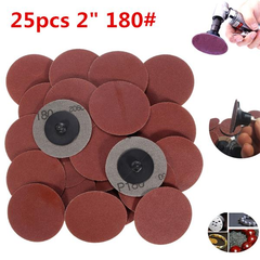 25pcs 2 Inch 180 Grit Roll Lock Sanding Discs R-Type Abrasive Tool