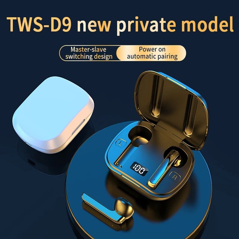 TWS Wireless bluetooth Earphones V5.0 Stereo Digital Display Bluetooth Headphones Touch Control Noise Reduction Mini