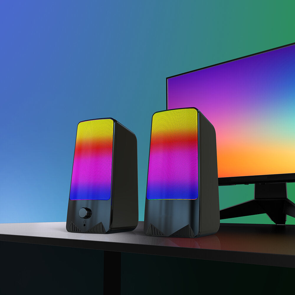 Bluetooth RGB Gaming Speaker 6D Surround Stereo Bass Subwoofer Computer Desktop Speaker