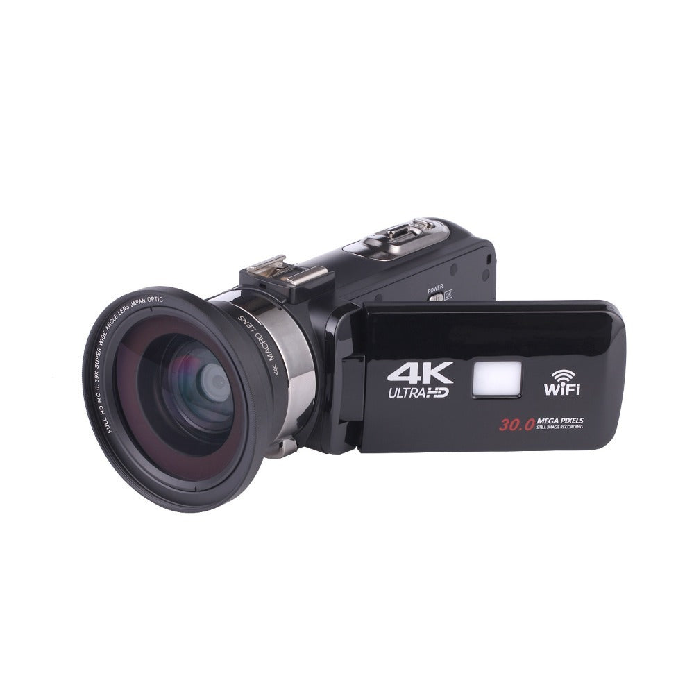 4K Video Camera Camcorder with 18X Zoom, 48MP Vlogging, 3.0-Inch Touchscreen, Mic, Remote, Night Vision, 2 Batteries