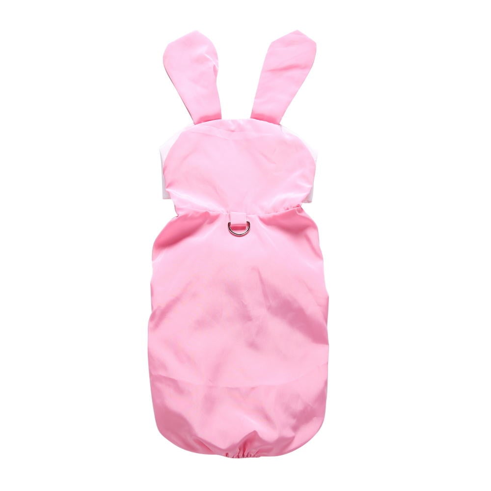 Waterproof Dog Raincoat Cute Rabbit Cartoon Pattern Outdoor Hooded Rain Coat