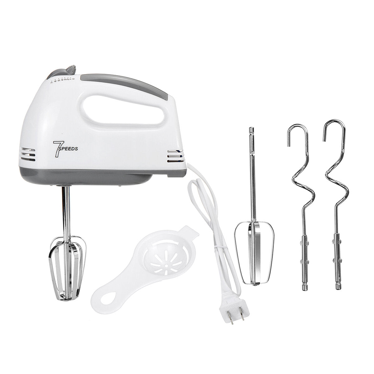 100W Kitchen Electric Hand Mixer with 7 Speeds Whisk with Egg Beater Dough Hook Low Noise