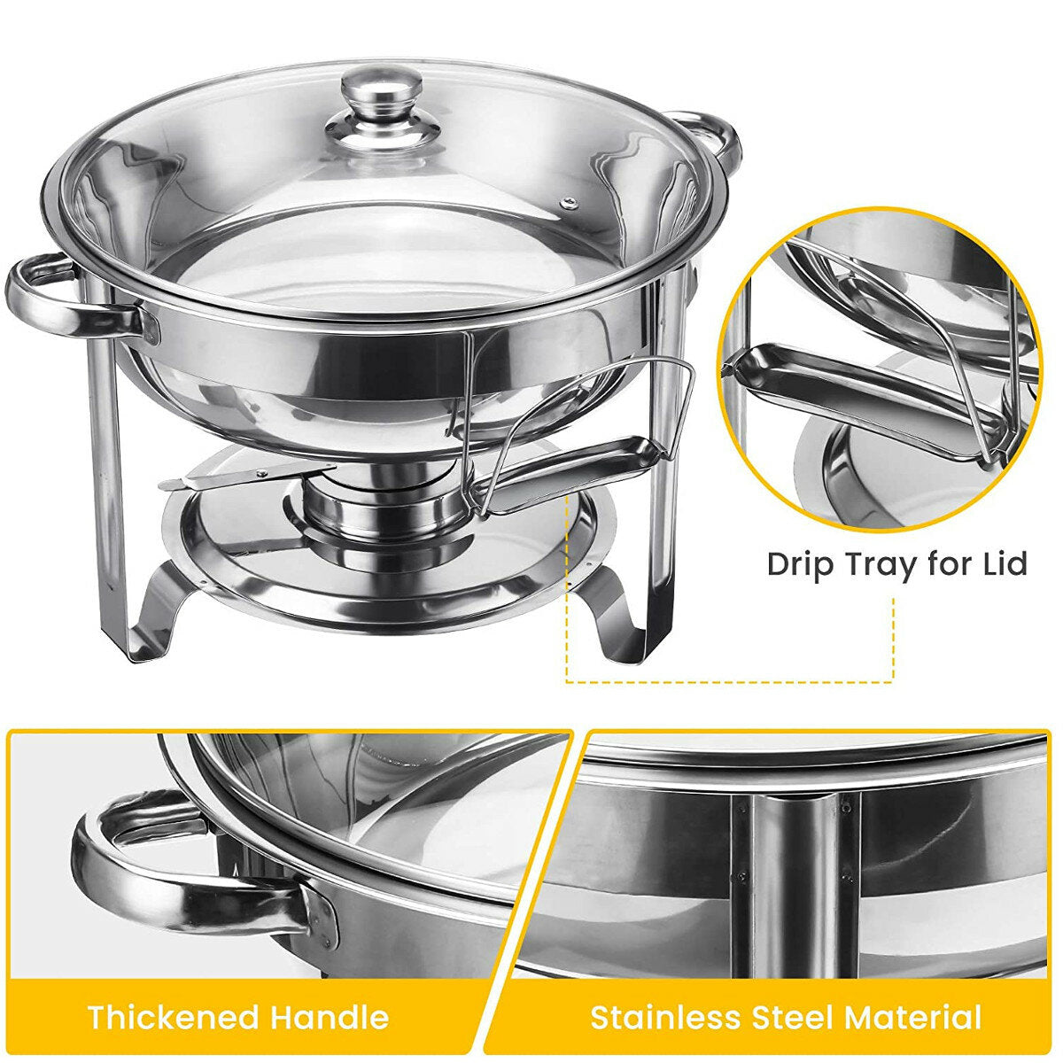 2pcs Set Stainless Steel Dining Stove 2 Pack 4 Litre Cooker