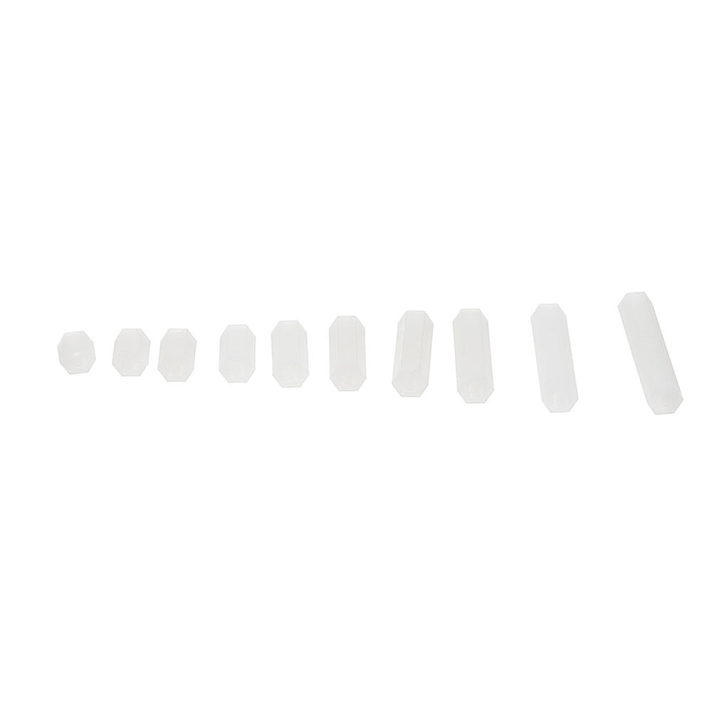 M4NH3 110Pcs M4 White Nylon Hex Column PCB Standoff Spacer Assortment