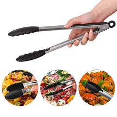 9/12 Inches BBQ Tong Mat Food Clip Silicone Material 260 Degrees High Temperature Control