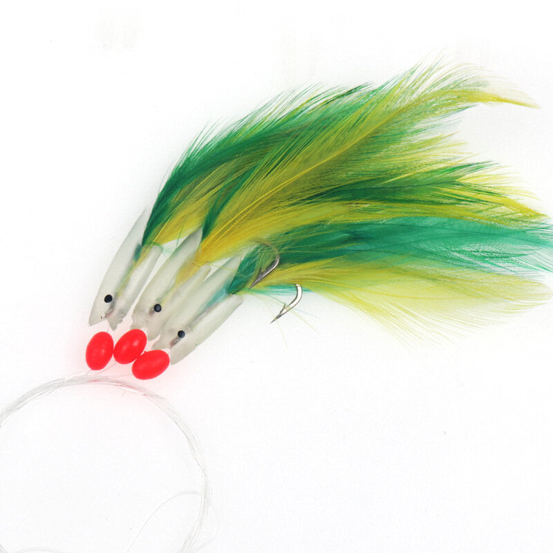 1 pc Soft Fishing Lures 3cm 4g Luminous Fishing Baits with Feather Tail Outdoor Fishing Tools