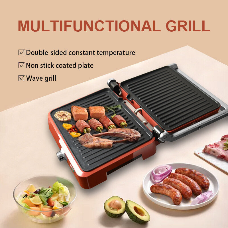 1800W Multi-functional Grill Double-sided Constant Temperature Separate Large Oil Box Non Stick Coated Plate All-in-one Household Cooking