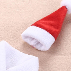 Christmas Red W-ine Bottles Covers Clothes With Hats Santa Claus Button Decor Bottle Cover Cap Kitchen