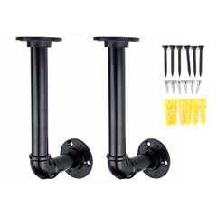 1 Pair of DN20 80/130/170/210mm Steel Pipe Shelf Bracket Holder DIY Pipe Shelf Brackets