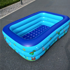 1.3M/1.8M/2.1M Three-ring Rectangular Children's Inflatable Swimming Pool for Outdoor