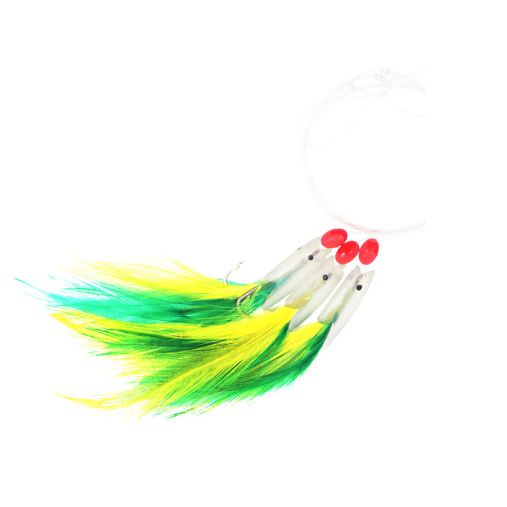 1 pc Soft Fishing Lures 3cm 4g Luminous Fishing Baits with Feather Tail Outdoor Fishing Tools